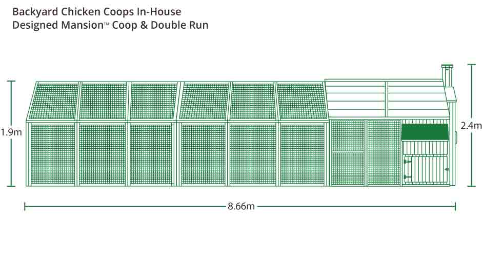 The Mansion Chicken Coop With Double Mansion Chicken Run